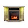 Fireplace Corner TV Stand with LED Lights and Smart APP Control for 50 Inches TV