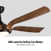 YUHAO 56 in.Farmhouse Faux wood Black Smart Ceiling Fan with Remote Control