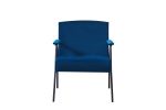 Cloth leisure; black metal frame recliner; for living room and bedroom; blue