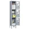 3 Door 66"H Metal Lockers With Lock for Employees,Storage Locker Cabinet for Home Gym Office School Garage,Gray