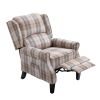 Modern Comfortable Upholstered Leisure Chair Multifunctional Recliner Chair Single Sofa with Footrest, Beige Check