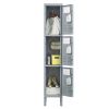 3 Door 66"H Metal Lockers With Lock for Employees,Storage Locker Cabinet for Home Gym Office School Garage,Gray