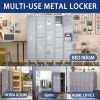 3 Door 66"H Metal Lockers With Lock for Employees,Storage Locker Cabinet for Home Gym Office School Garage,Gray