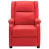 Massage Recliner Red Faux Leather