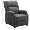 Massage Recliner Anthracite Faux Leather