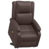 Power Lift Massage Recliner Brown Faux Leather