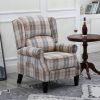 Modern Comfortable Upholstered Leisure Chair Multifunctional Recliner Chair Single Sofa with Footrest, Beige Check