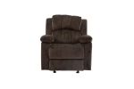 Motion Recliner Chair 1pc Rocker Recliner Couch Living Room Furniture Chocolate Padded Suede Metal Reclining