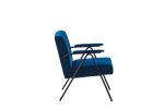 Cloth leisure; black metal frame recliner; for living room and bedroom; blue