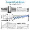 3 Tier Wire Shelving Unit, 1050 LBS NSF Height Adjustable Metal Garage Storage Shelves, Heavy Duty Storage Wire Rack Metal Shelves - Chrome