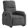 Stand up Massage Recliner Chair Dark Gray Microfiber Fabric
