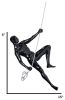 Glossy Black Wall Sculpture Climbing 15" Man