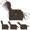 Stand up Massage Recliner Chair Brown Microfiber Fabric