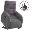 Stand up Massage Recliner Chair Dark Gray Microfiber Fabric