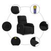 Stand up Massage Recliner Chair Black Microfiber Fabric