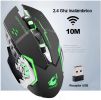 Gaming Mouse Wireless Rechargeable Optical Mouse 6 Programmable Buttons; Silent Click; 3 Adjustable DPI; Ergonomic Design