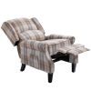 Modern Comfortable Upholstered Leisure Chair Multifunctional Recliner Chair Single Sofa with Footrest, Beige Check