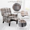 Modern Comfortable Upholstered Leisure Chair Multifunctional Recliner Chair Single Sofa with Footrest, Beige Check