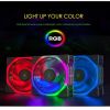 Computer Case Fan High-speed Chassic Fan Double-Sided Light-emitting Computer Mute Desktop Cooling Fan 16 Lights Fan 2000 Rpm; 3pin+4pin; T11