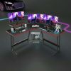 51 Inch L-Shaped Gaming Desk Computer Corner Desk PC Gaming Desk Table