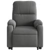 Stand up Massage Recliner Chair Dark Gray Microfiber Fabric