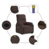 Stand up Massage Recliner Chair Brown Microfiber Fabric
