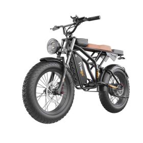 GT02 Pro Fat Tires Off Road Electric Bike 1400W Powerful Motor 7 Speed Gears Black Version (Color: Black)