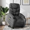 Stand up Massage Recliner Chair Dark Gray Fabric