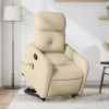 Stand up Massage Recliner Chair Cream Fabric