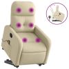 Stand up Massage Recliner Chair Cream Fabric