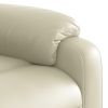 Stand up Massage Recliner Chair Cream Faux Leather