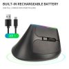 DeLUX M618DB Ergonomic Vertical Mouse Rechargeable Wireless 2.4GHz Gaming Mouse RGB 1600 DPI Vertical Mice For PC Laptop