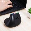 DeLUX M618DB Ergonomic Vertical Mouse Rechargeable Wireless 2.4GHz Gaming Mouse RGB 1600 DPI Vertical Mice For PC Laptop