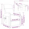 Massage Recliner Light Gray Fabric