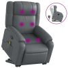 Stand up Massage Recliner Chair Gray Faux Leather