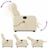 Stand up Massage Recliner Chair Cream Fabric