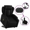 Stand up Massage Recliner Chair Black Faux Leather