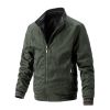 Spring Autumn 2022 NEW Washed Cotton S-4XL Men Reversible Jacket High Quality Vintage Casual Stand Collar Baseball Coat Fashion