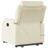 Stand up Massage Recliner Chair Cream Faux Leather