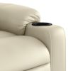 Electric Stand up Massage Recliner Chair Cream Faux Leather