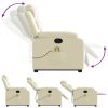 Stand up Massage Recliner Chair Cream Faux Leather