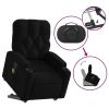 Stand up Massage Recliner Chair Black Fabric