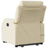 Electric Stand up Massage Recliner Chair Cream Fabric