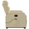 Electric Stand up Massage Recliner Chair Cream Fabric
