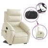 Stand up Massage Recliner Chair Cream Faux Leather