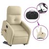 Stand up Massage Recliner Chair Cream Fabric