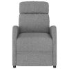 Massage Recliner Light Gray Fabric