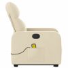 Stand up Massage Recliner Chair Cream Fabric