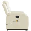 Stand up Massage Recliner Chair Cream Faux Leather