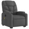 Stand up Massage Recliner Chair Dark Gray Fabric